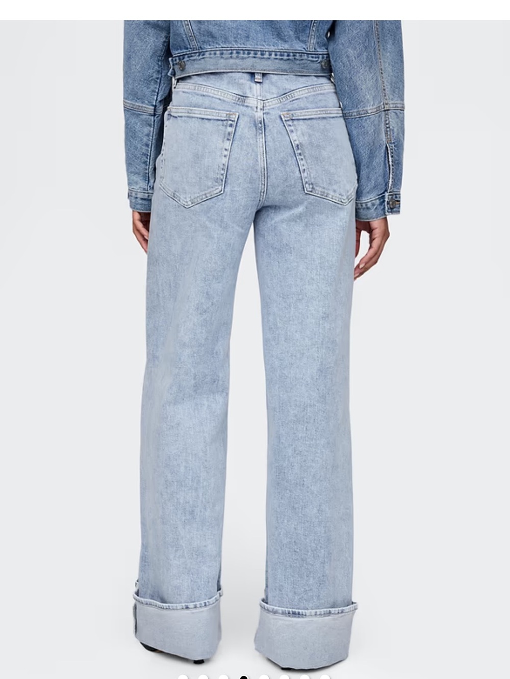 High Rise Stride Cuffed Wide-Leg Jeans - Picture 3 of 5
